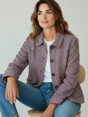 Talbots 8P Tweed Button-fromt Jacket
